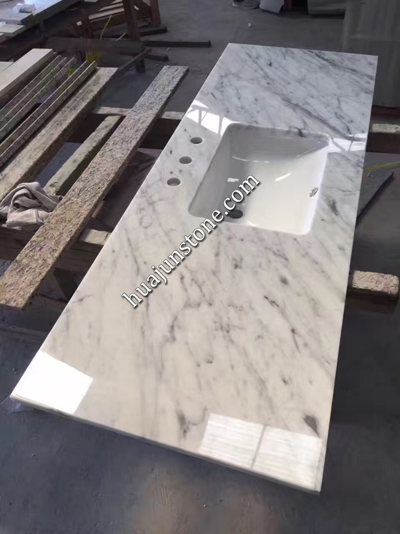 Bianco Carrara Marble Kitchen Countertops