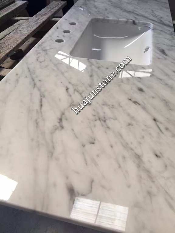 Carrara White Marble Kitchen Countertops