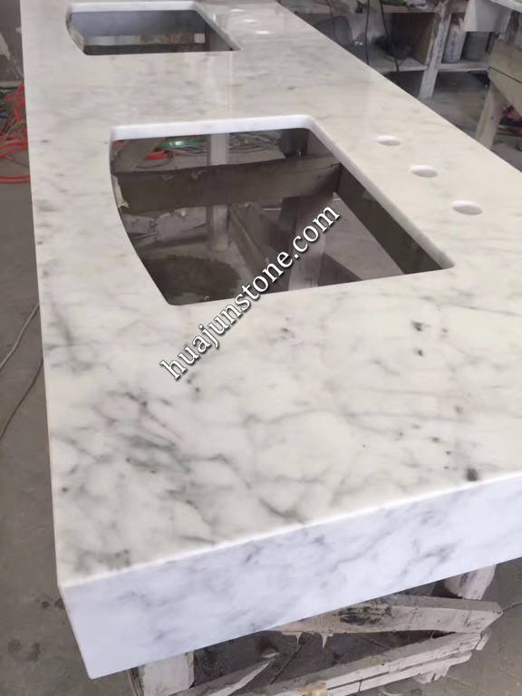 Carrara White Marble Kitchen Countertops