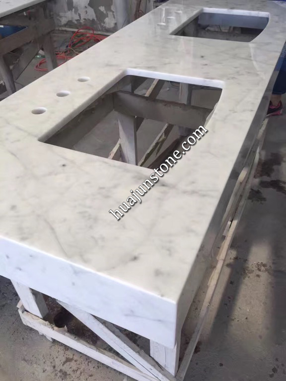 Carrara White Marble Kitchen Countertops