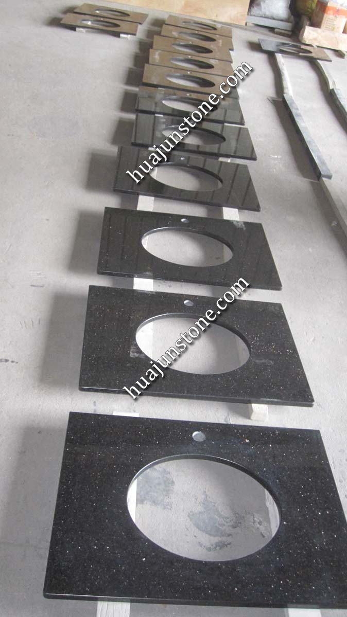 Indian Black Galaxy Bathroom Vanity Tops