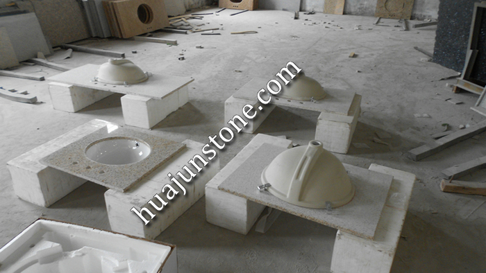 New Golden Beach Granite Vanity Tops